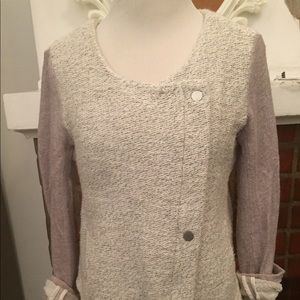 Asymmetrical zip knit jacket